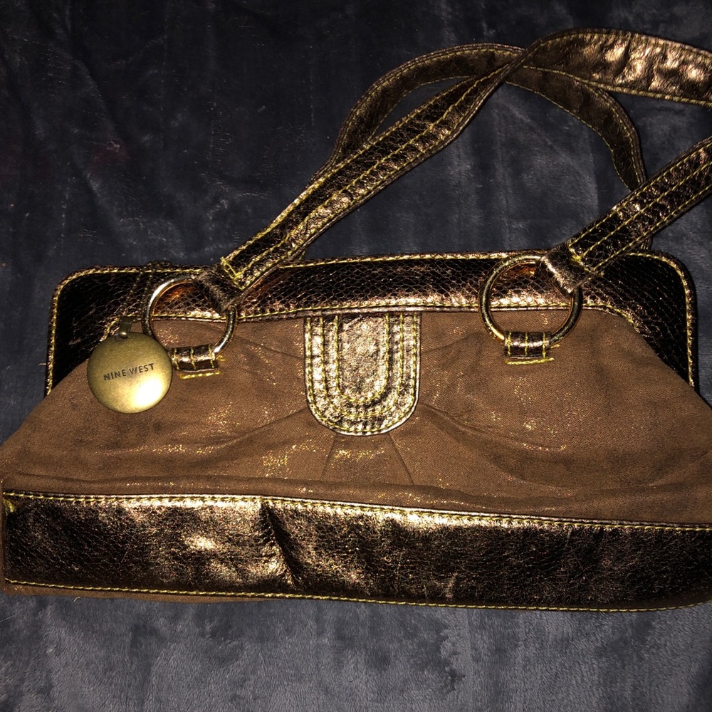 Tan/Gold Nine-West gold and beige